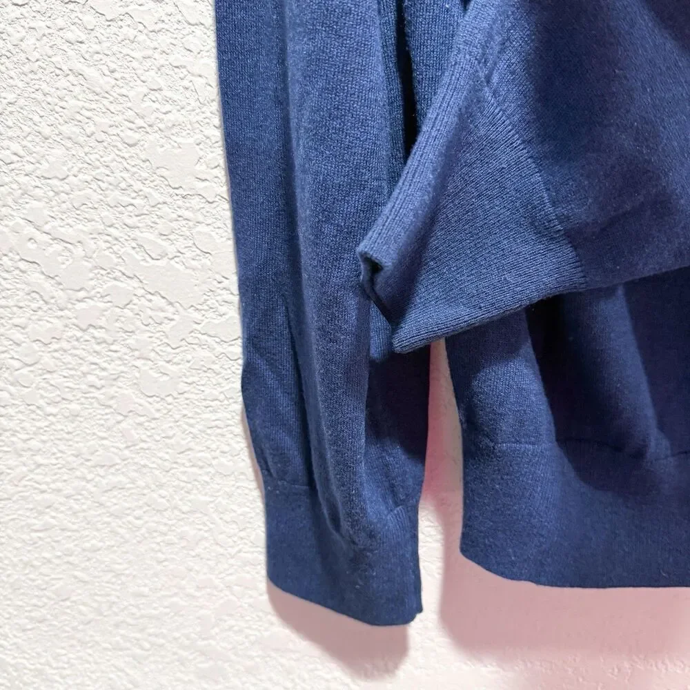 Banana Republic Mens Large Silk Cashmere Sweater Navy Blue Minimal Quiet Luxury